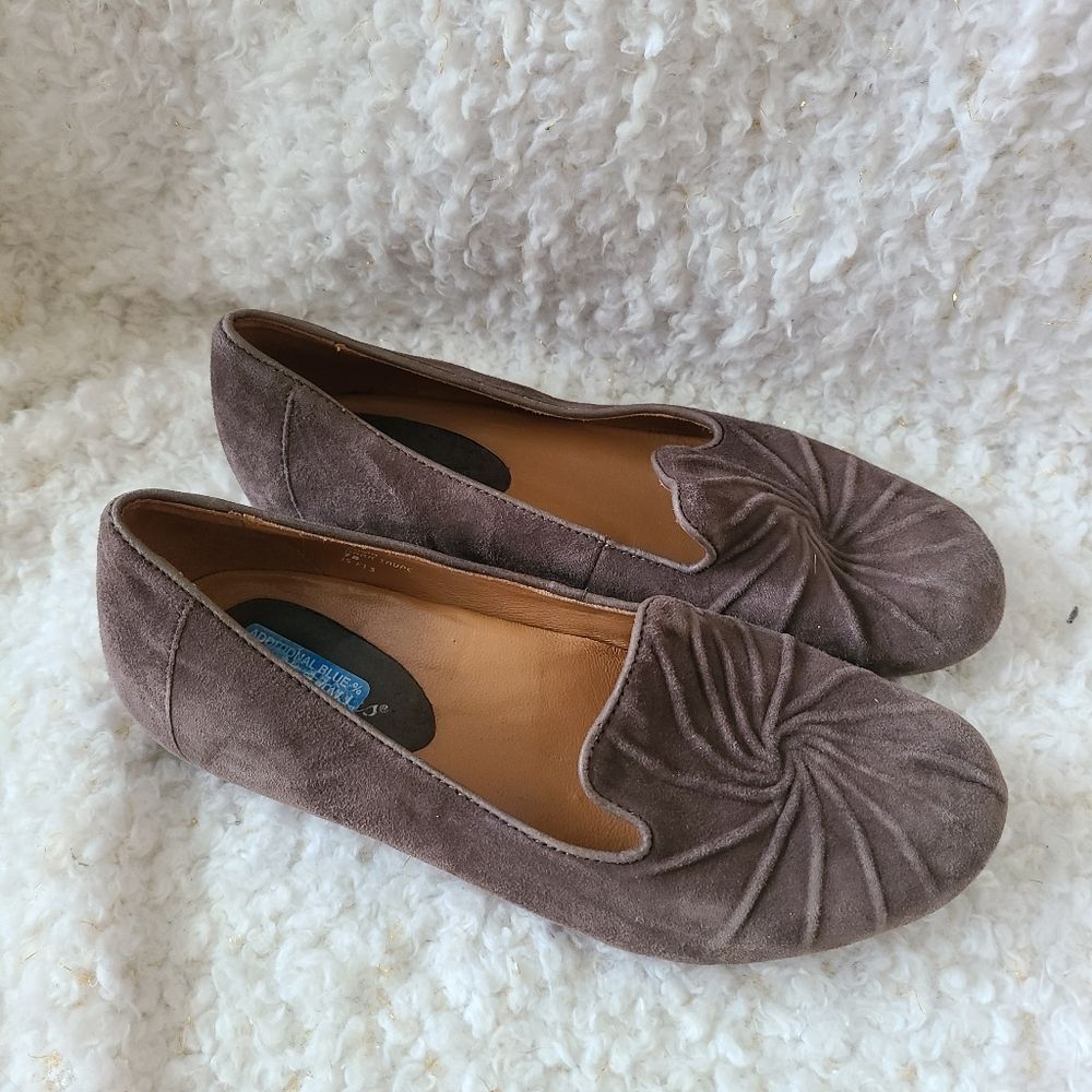 Earthies Zuma slip on loafer brown suede leather sz‎ 7